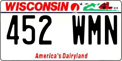 WI license plate 452WMN