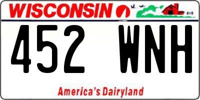 WI license plate 452WNH