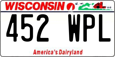 WI license plate 452WPL