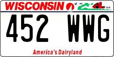 WI license plate 452WWG