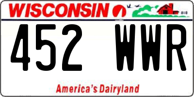 WI license plate 452WWR