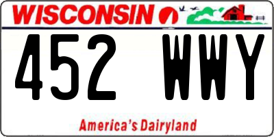 WI license plate 452WWY
