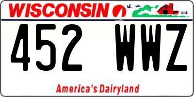 WI license plate 452WWZ
