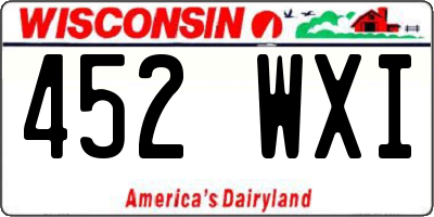 WI license plate 452WXI