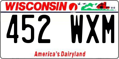 WI license plate 452WXM