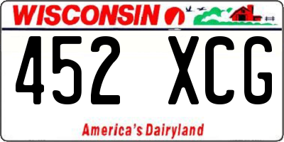 WI license plate 452XCG