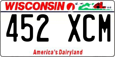 WI license plate 452XCM