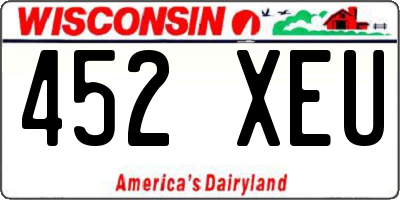 WI license plate 452XEU