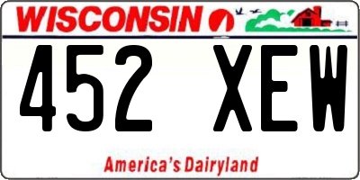 WI license plate 452XEW