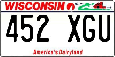 WI license plate 452XGU