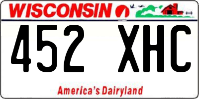 WI license plate 452XHC