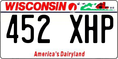 WI license plate 452XHP