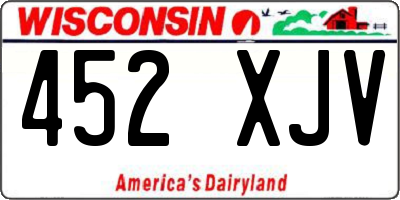 WI license plate 452XJV