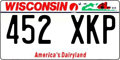 WI license plate 452XKP