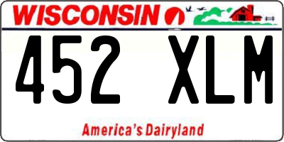 WI license plate 452XLM