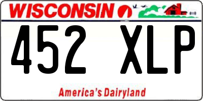 WI license plate 452XLP