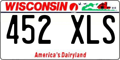 WI license plate 452XLS