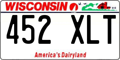 WI license plate 452XLT