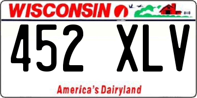 WI license plate 452XLV