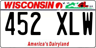 WI license plate 452XLW