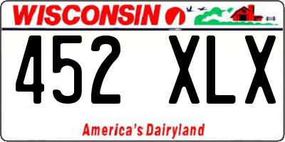 WI license plate 452XLX