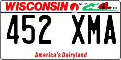 WI license plate 452XMA