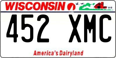 WI license plate 452XMC
