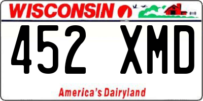 WI license plate 452XMD