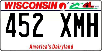 WI license plate 452XMH