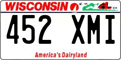 WI license plate 452XMI