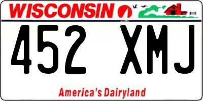 WI license plate 452XMJ