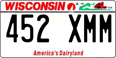 WI license plate 452XMM