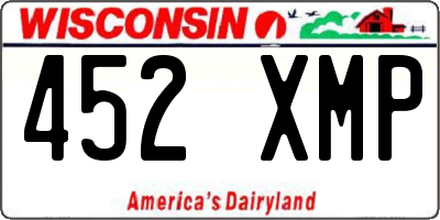 WI license plate 452XMP