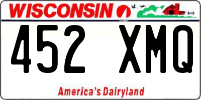 WI license plate 452XMQ