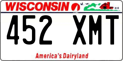 WI license plate 452XMT