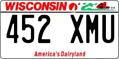 WI license plate 452XMU