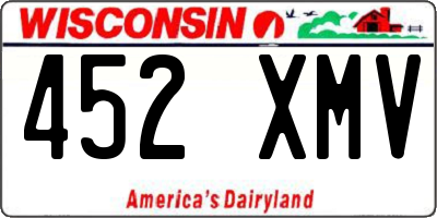WI license plate 452XMV