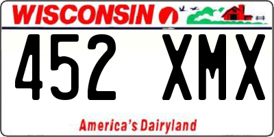 WI license plate 452XMX