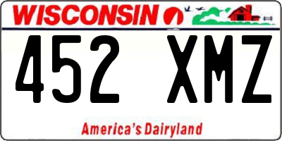 WI license plate 452XMZ