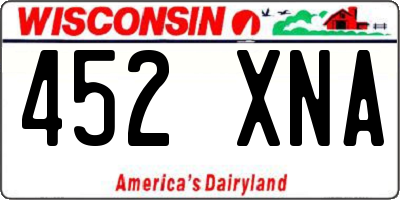 WI license plate 452XNA