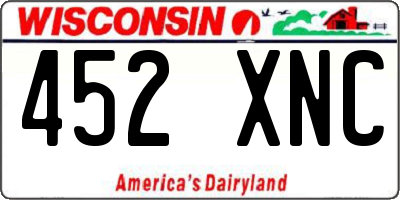 WI license plate 452XNC