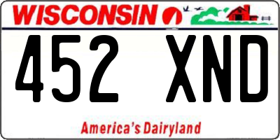 WI license plate 452XND