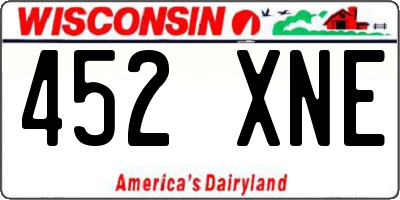 WI license plate 452XNE