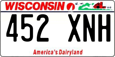 WI license plate 452XNH
