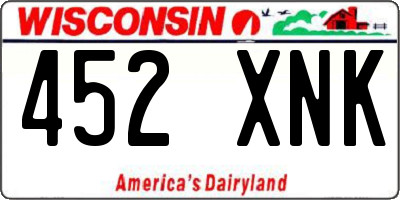 WI license plate 452XNK