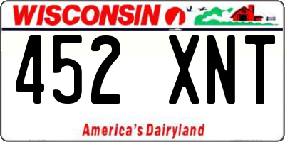 WI license plate 452XNT