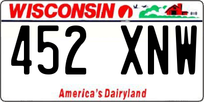 WI license plate 452XNW