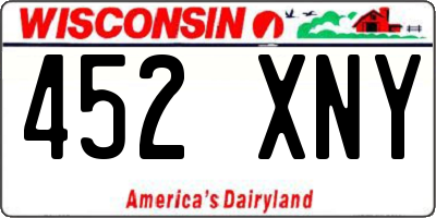 WI license plate 452XNY