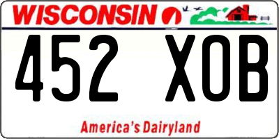 WI license plate 452XOB