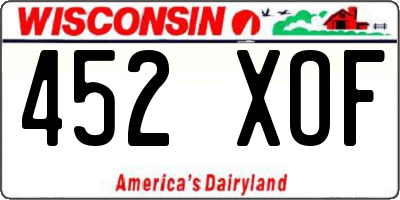 WI license plate 452XOF